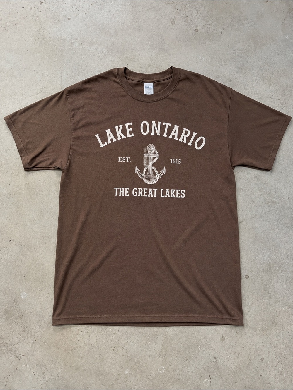 Lake Ontario Retro Graphic Tee Great Lakes Nature Souvenir Shirt